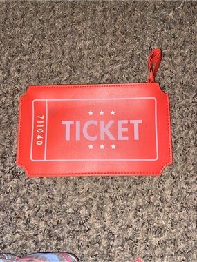 Coral red Ipsy ticket makeup bag